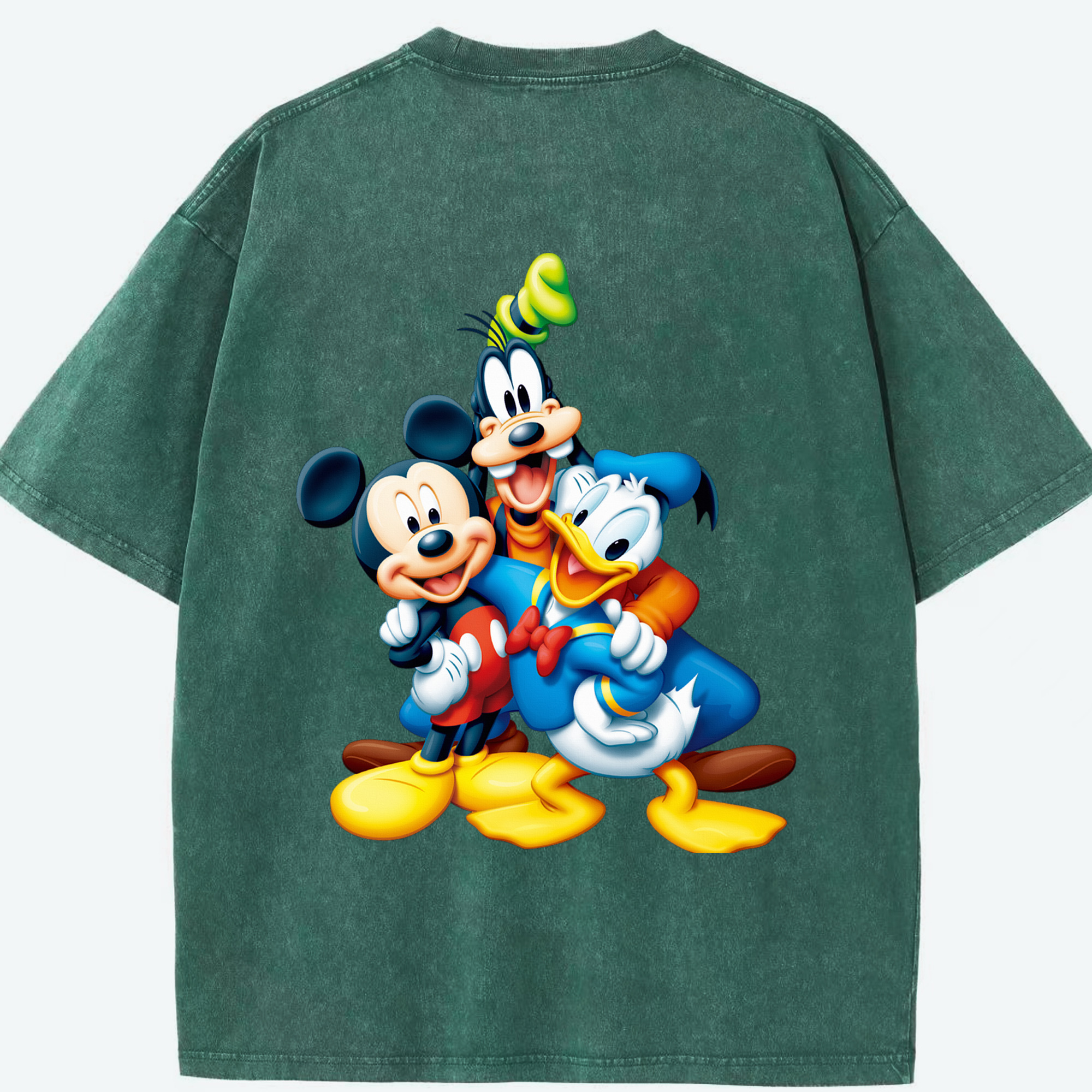 （画像用） ミッキーマウス Mickey Mouse 綿100% ヴィンテージ風 半袖Tシャツ（背面プリント）